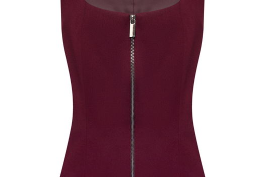 Жилет приталенный на молнии, бордовый