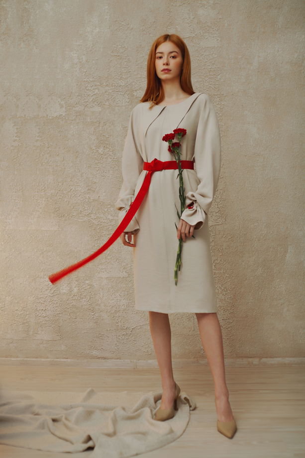 Платье кимоно с удлиненным воротником "Поздеев"