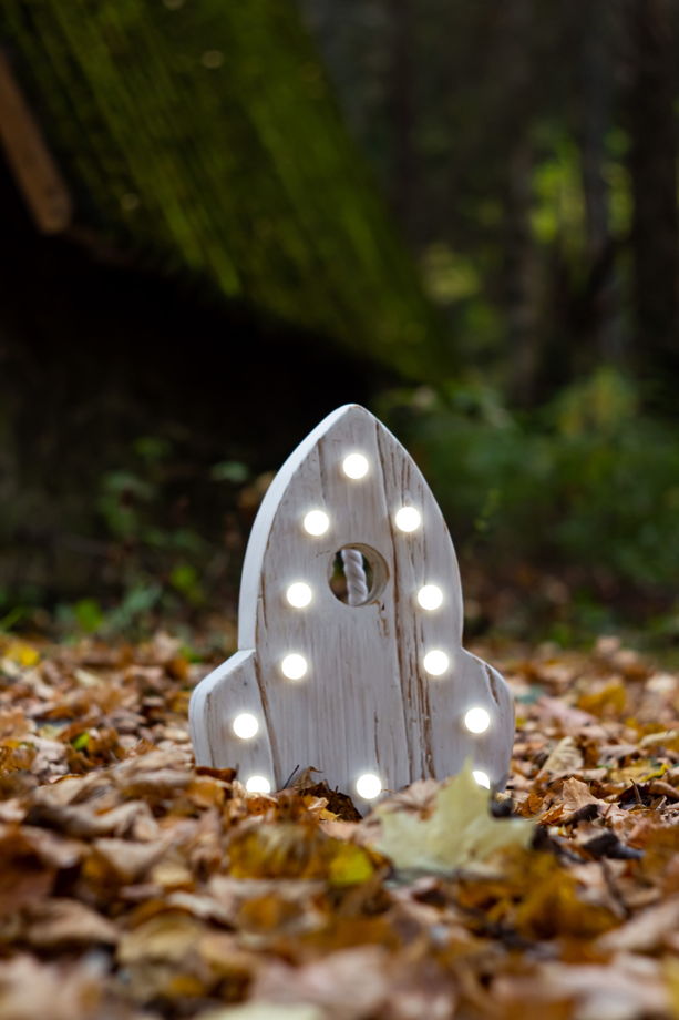 РАКЕТА  — Авторский светильник, ночник из дерева ручной работы