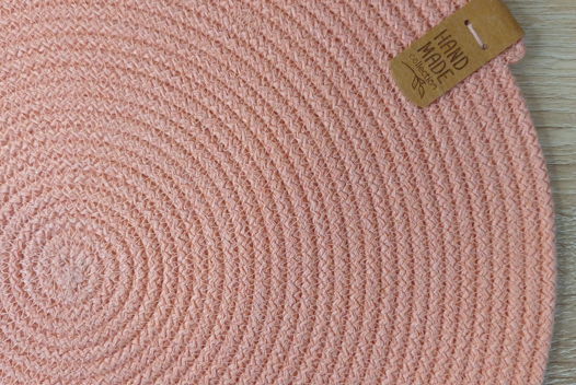 Салфетка для сервировки из хлопкового шнура круглая Лосось