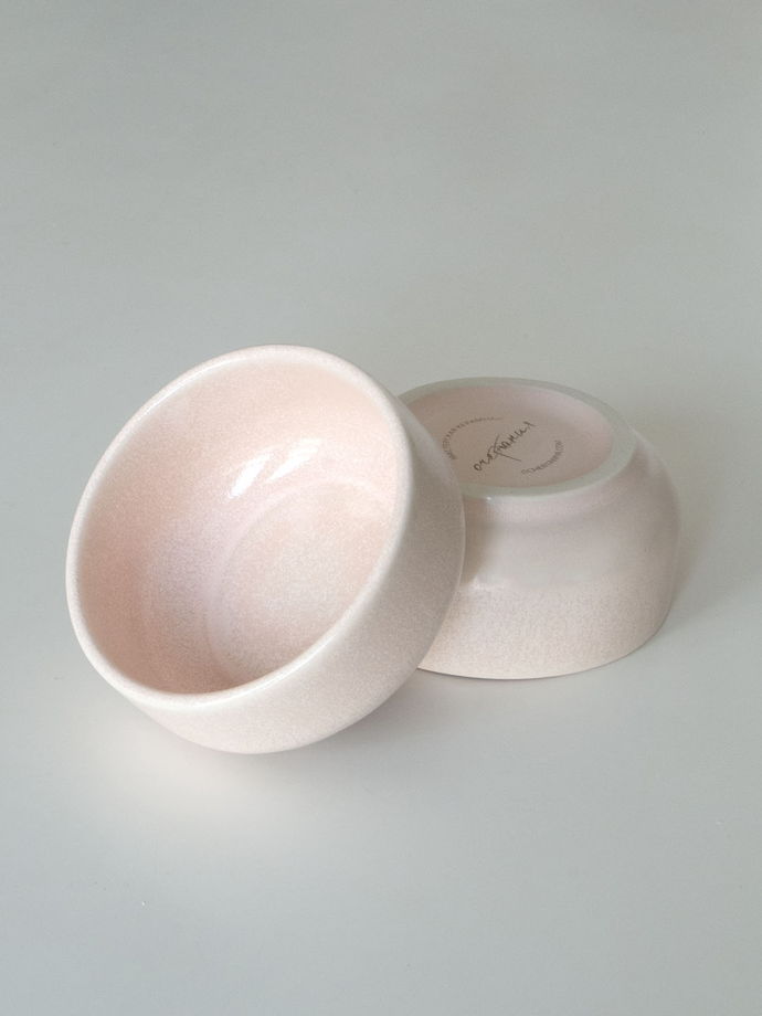 Набор соусников нежно-розовых из фарфора, 2 шт