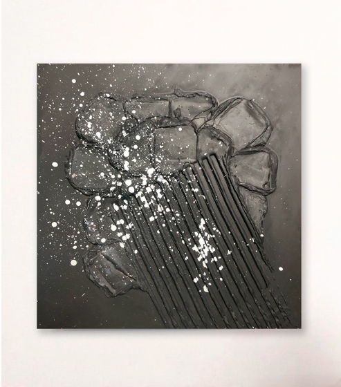 Интерьерная картина "GREY MIKKY". Абстрактное искусство, текстура. Серый + белый