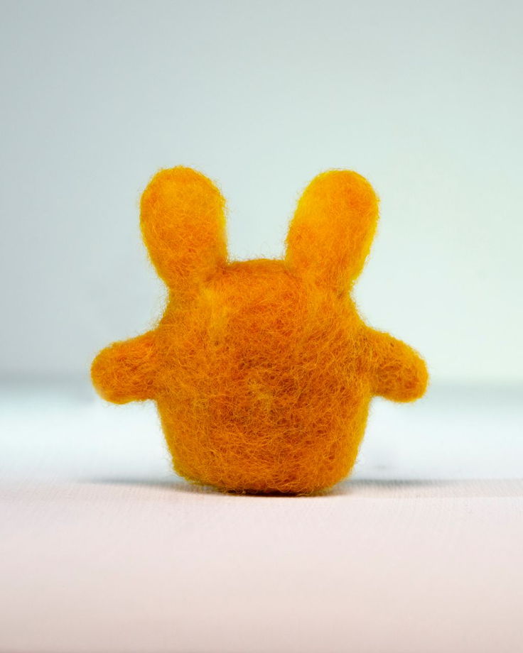 Тоши - оранжевый заяц ищ натуральной шерсти, ручная работа