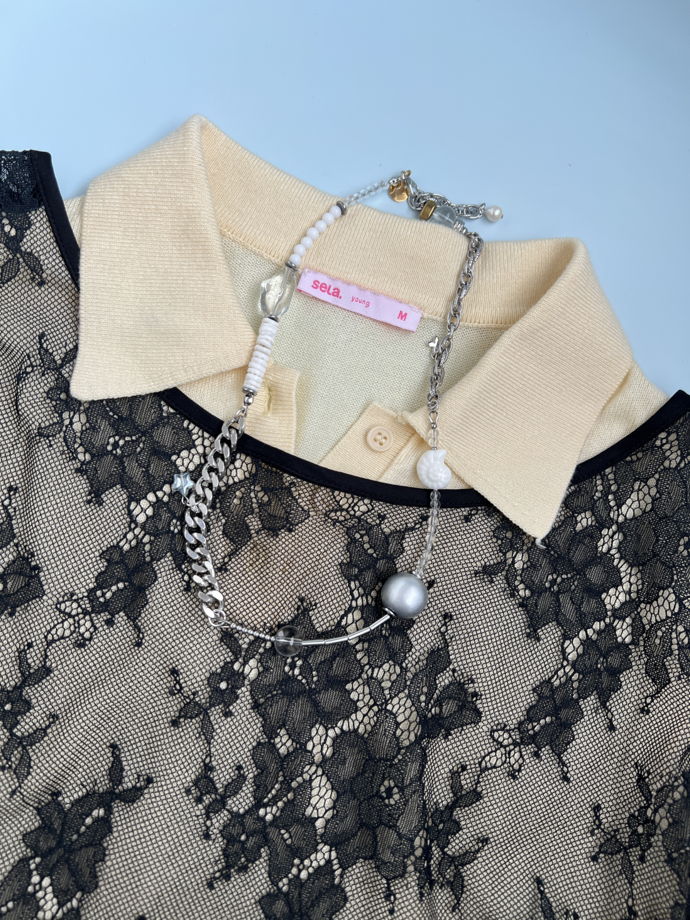 Колье с цепями и ракушкой