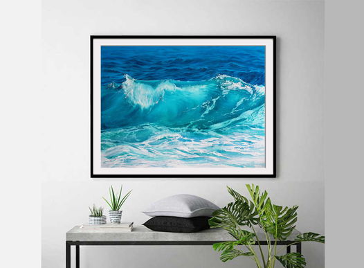 Акварельная картина "Волна" (76 х 56 см)