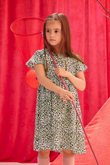 Леопардовое платье из вискозы для девочек