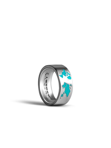 Серебряное кольцо Карта Мира Lanikai Blue