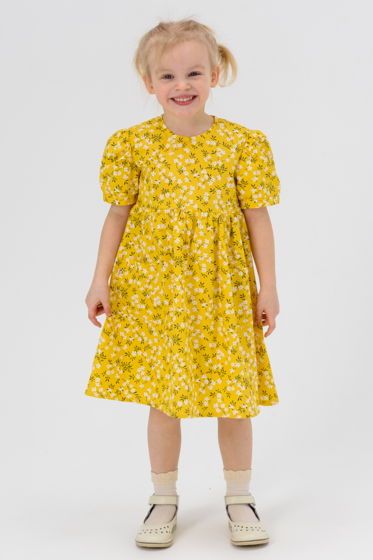 Платье для девочки из хлопка Жёлтая соната