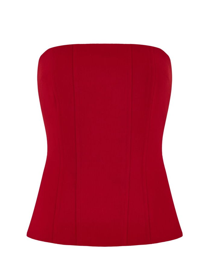 Корсет из костюмной ткани, красный