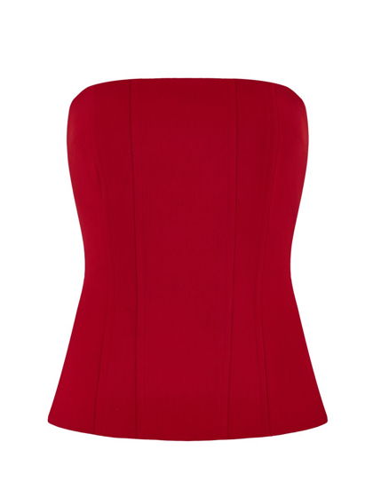Корсет из костюмной ткани, красный