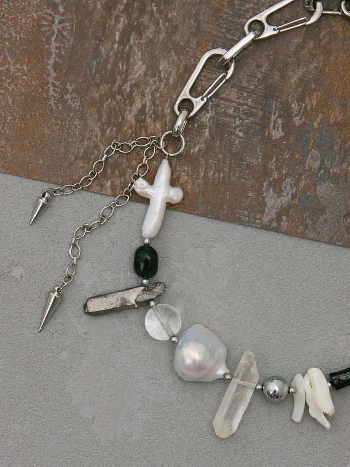 Унисекс колье с барочным жемчугом