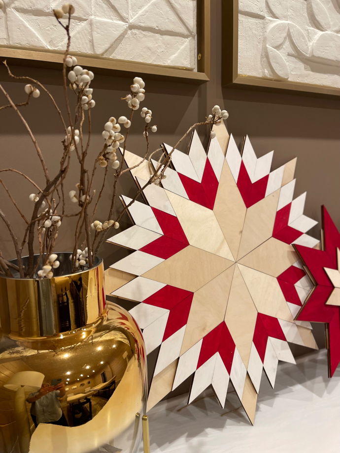 Декор "Звезда большая» деревянная, двухсторонняя