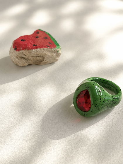 Кольцо bubble c кристаллом