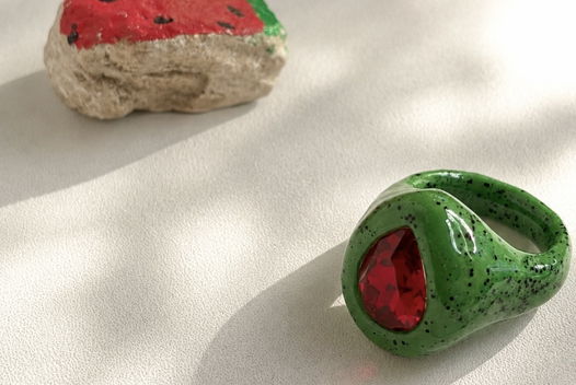 Кольцо bubble c кристаллом