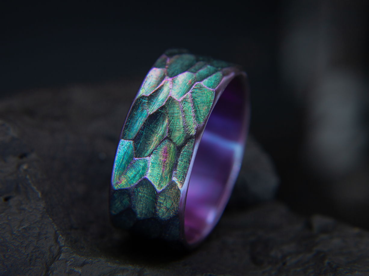 Кольцо из титана "Зёрна"