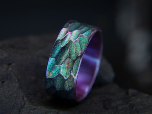 Кольцо из титана "Зёрна"