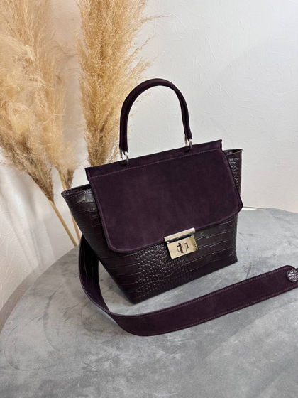 Кожаная сумка Флора с широким ремне от бренда Shapely