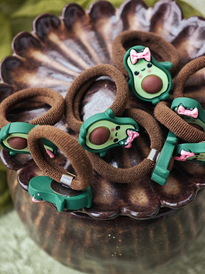 Резинки для волос в паре: "Зелёное авокадо"