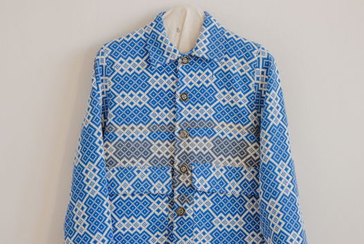 Голубой Укороченный Пиджак/Blue Cut Jacket