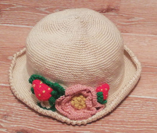 Детская шляпа-панама из шелковой пряжи