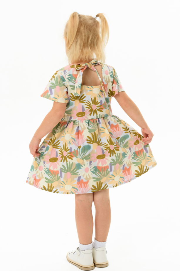 Платье для девочки из хлопка Акварель
