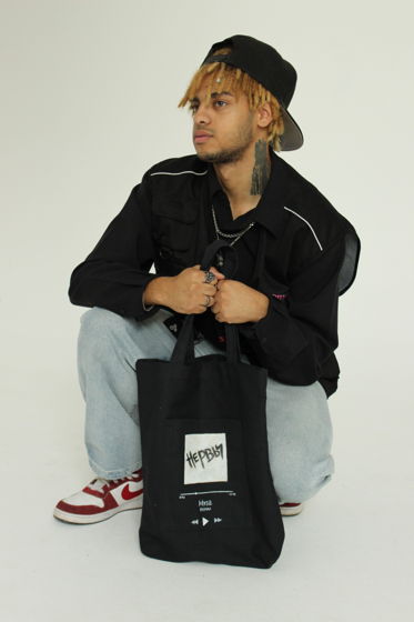 Легкая сумка шоппер из льна с ручной росписью  My music