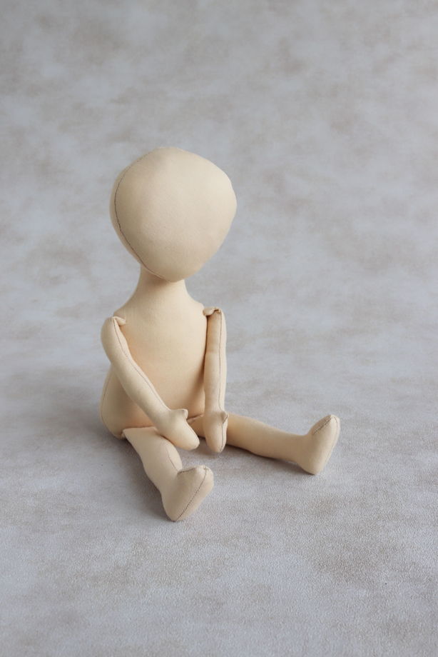 Агата, 28 см. Заготовка подвижной интерьерной куклы из текстиля для хобби, творчества, рукоделия