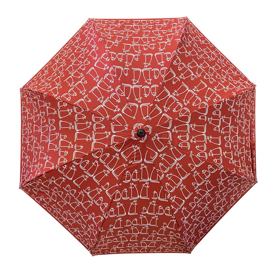 Красный зонт с красными котами