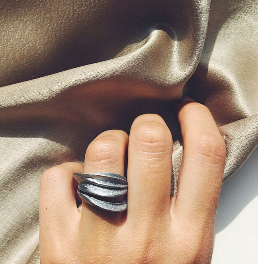 Кольцо "Flex" цвет темное серебро