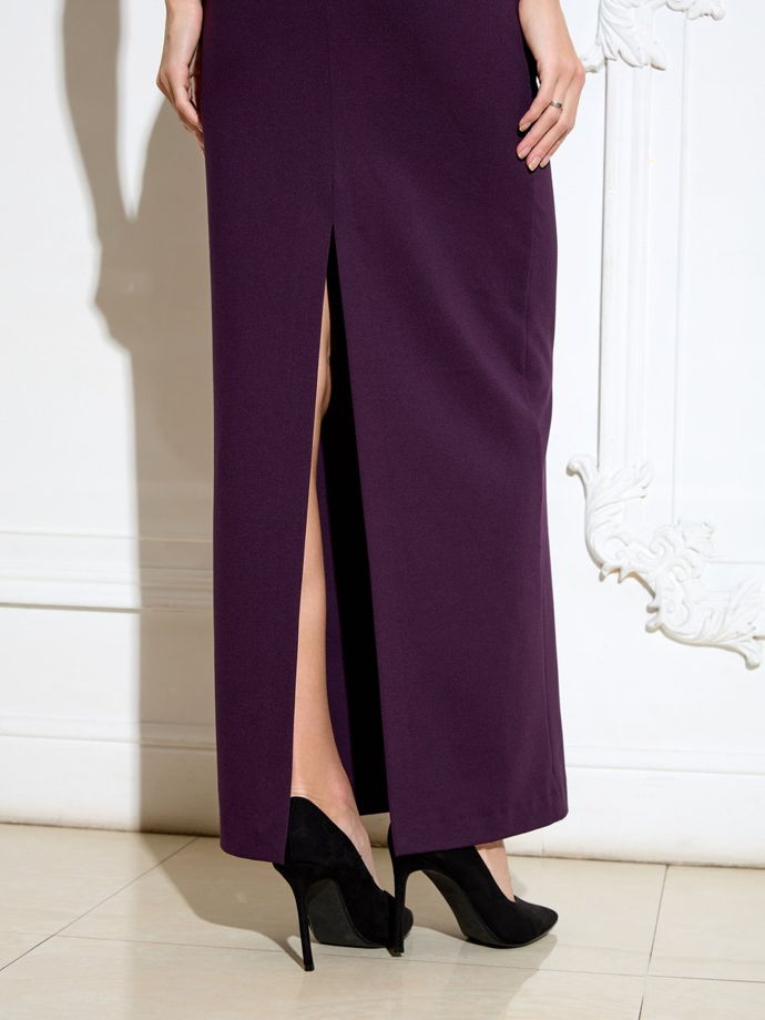 Платье вечернее макси из джерси, фиолетовый