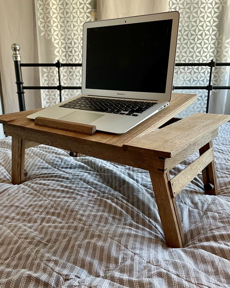 Портативный складной стол для ноутбука из массива дуба