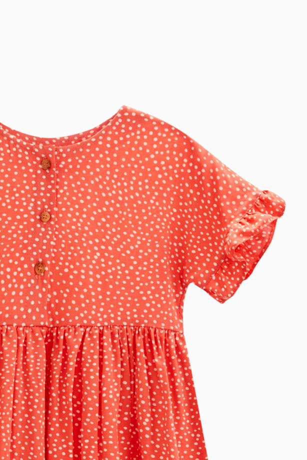 Коралловое платье из вискозы для девочек