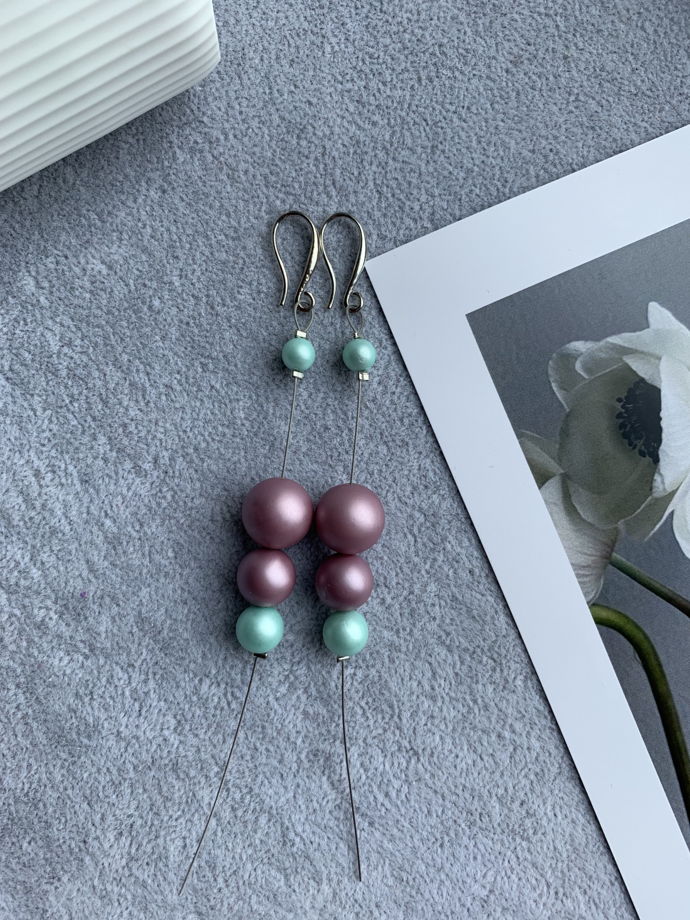 Серьги с жемчугом Майорка «Утренний туман»