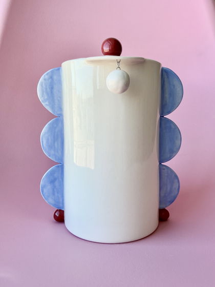 Ваза «Вишнево-голубая геометрия»