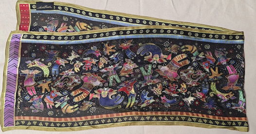 Шёлковый шарф Laurel Burch Коты-ангелы 100% шёлк
