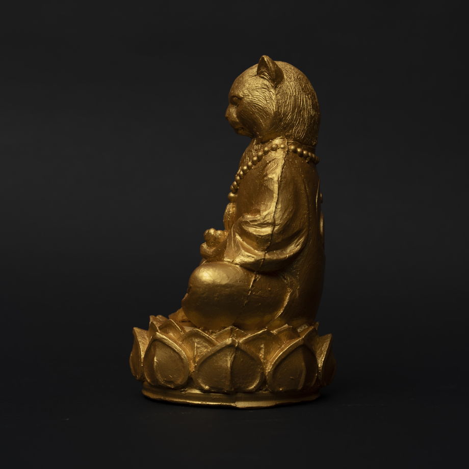 Статуэтка ручной работы из камня Золотой Кот Атиша
