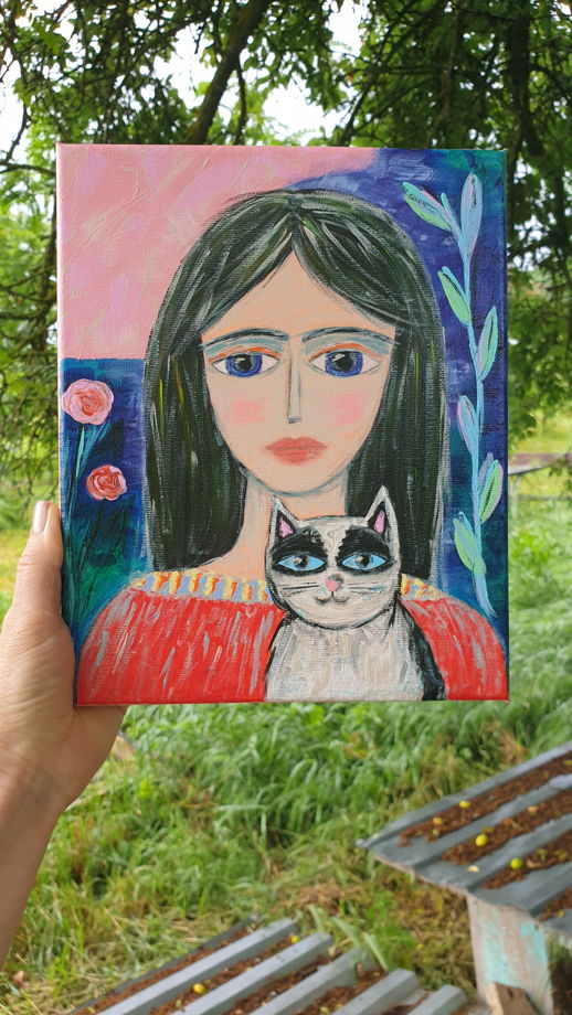 Картина "Под розовым небом" акрил/холст 30×40