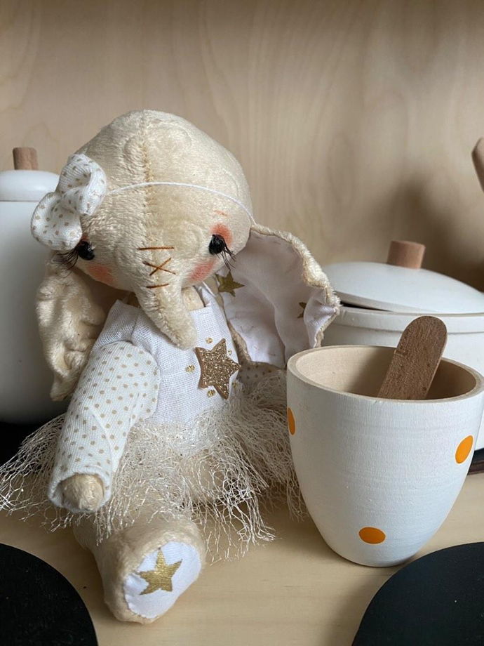«Слоник» в одежде игрушка декор подарки ручной работы тедди