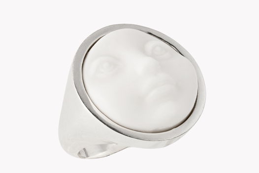 Кольцо Личико белое