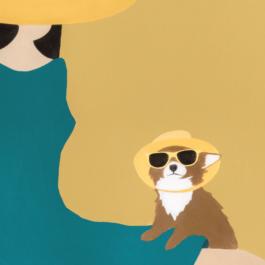 Постер летний с собакой "Жаркое лето", 50х70 см