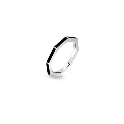 Серебряное кольцо Phantom Sun с чёрной эмалью