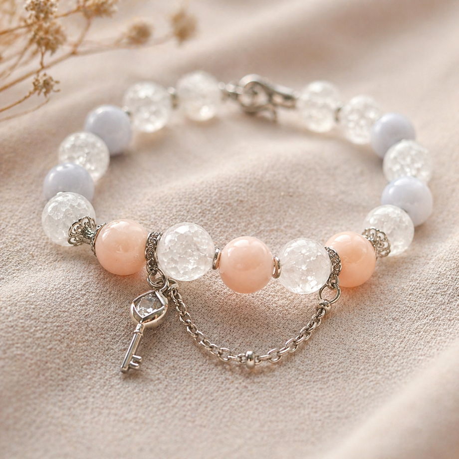 Браслет из берилла и сахарного кварца