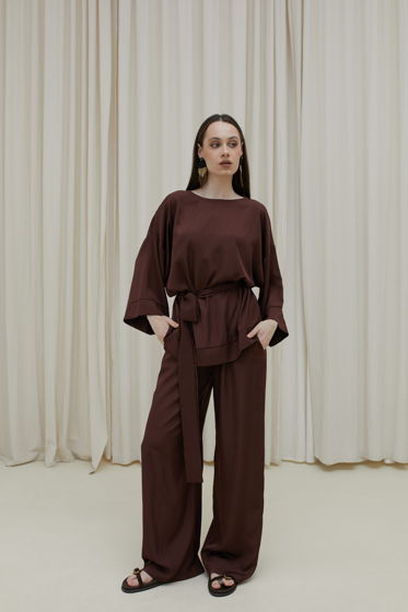 Блузка из вискозы "Grafit Brown"
