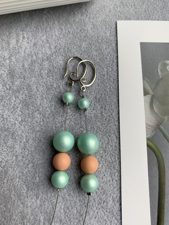 Серьги с жемчугом Майорка «Утренний чай»