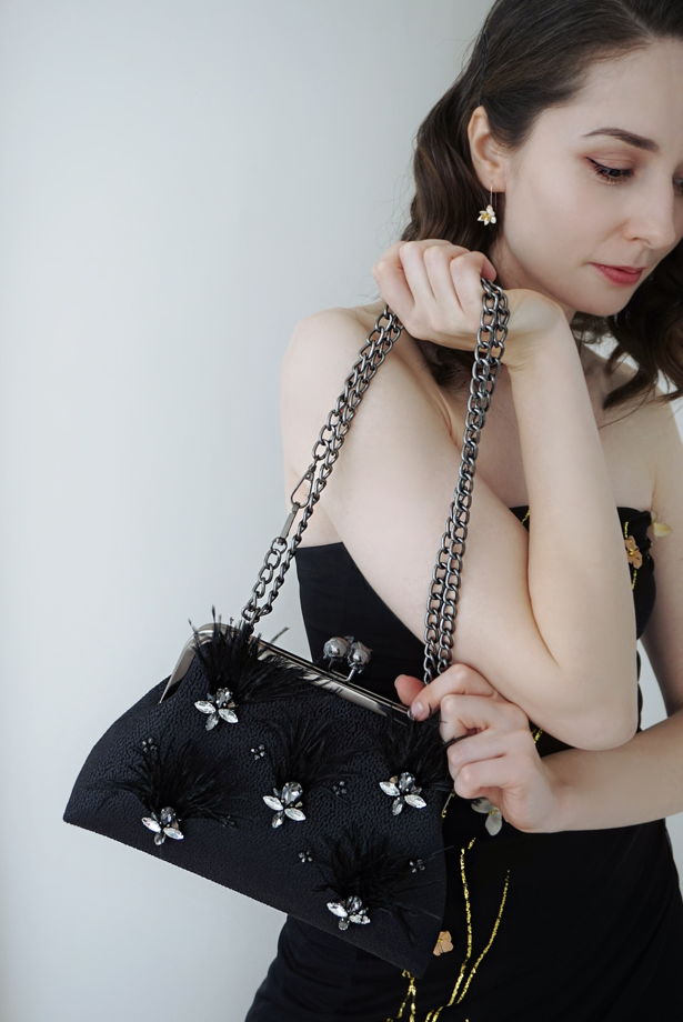 Женская сумочка с фермуаром "Королевская лилия"