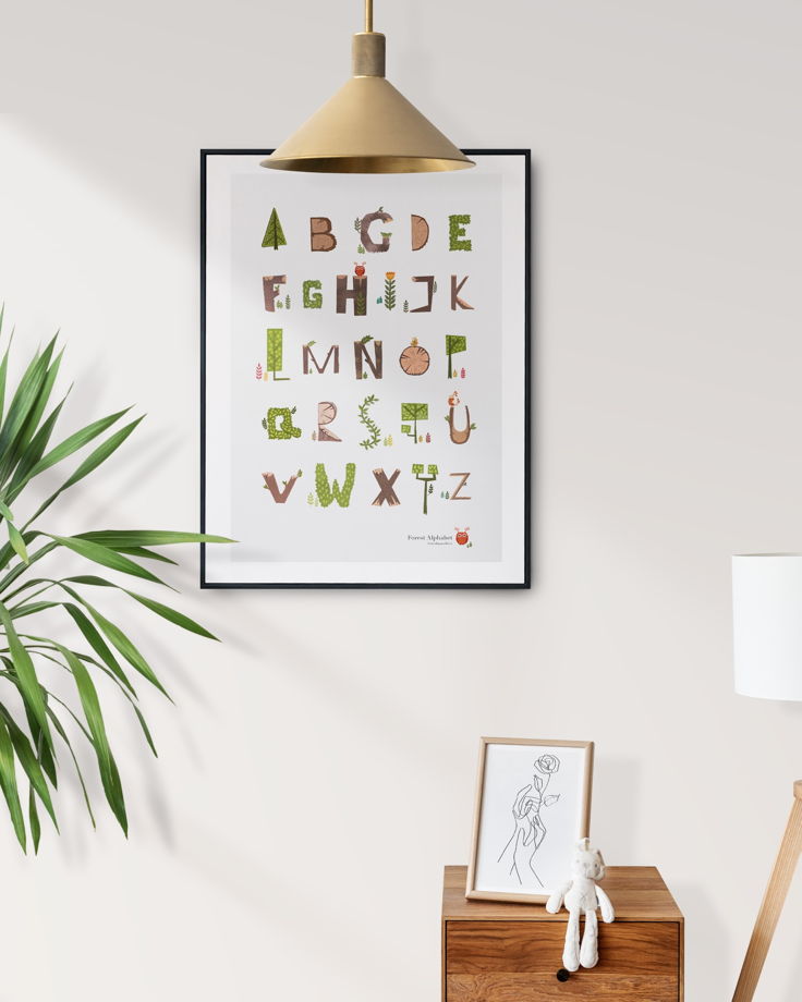 Детский постер "English forest alphabet"