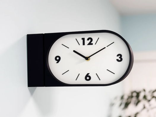 Настенные двусторонние часы, монохром (чёрно-белые)