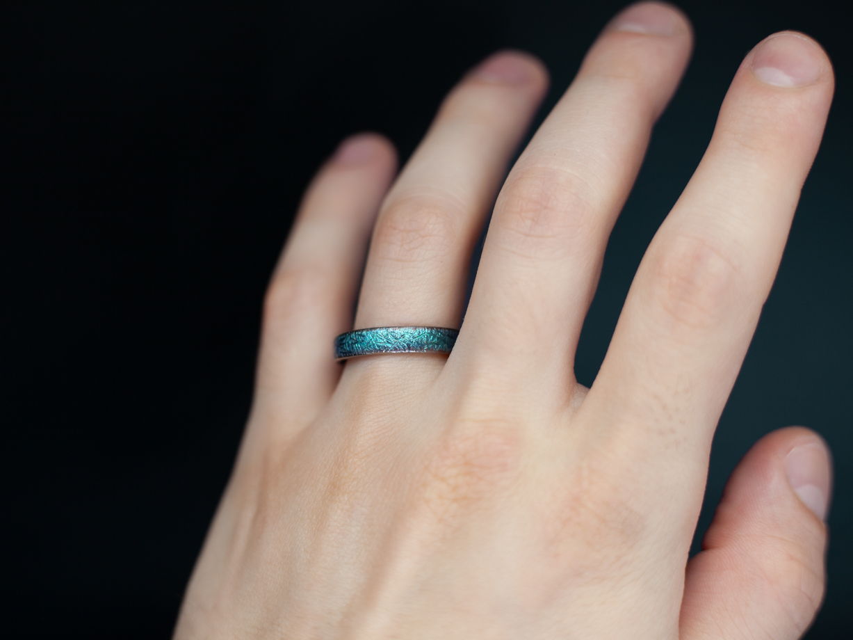 Титановое кольцо ручной работы "Вихрь"