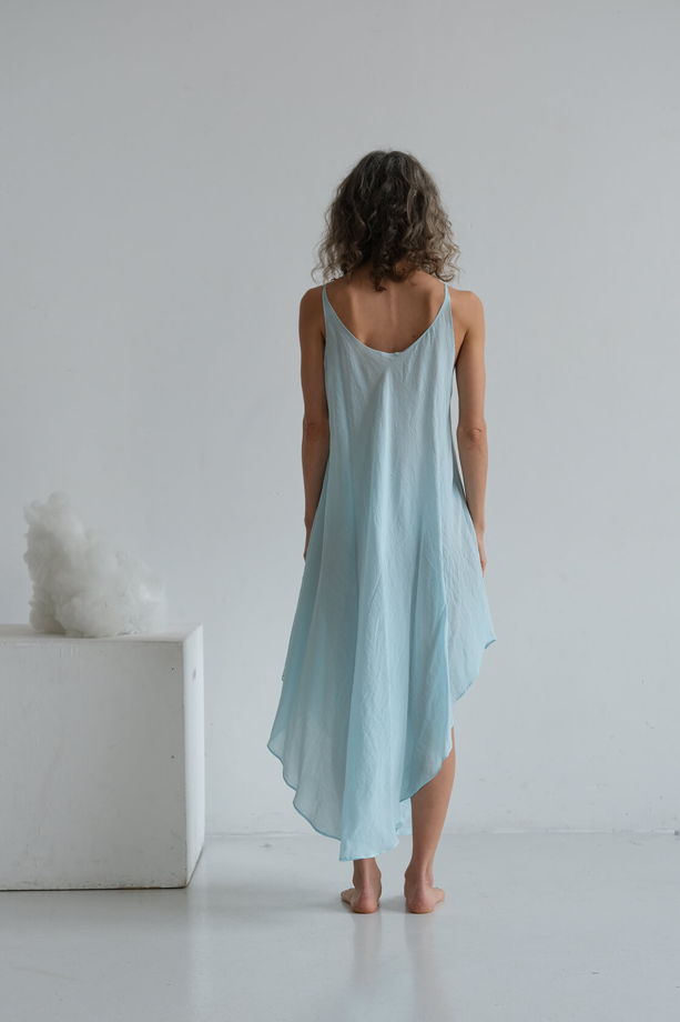 летящее летнее платье "прозрачный голубой"