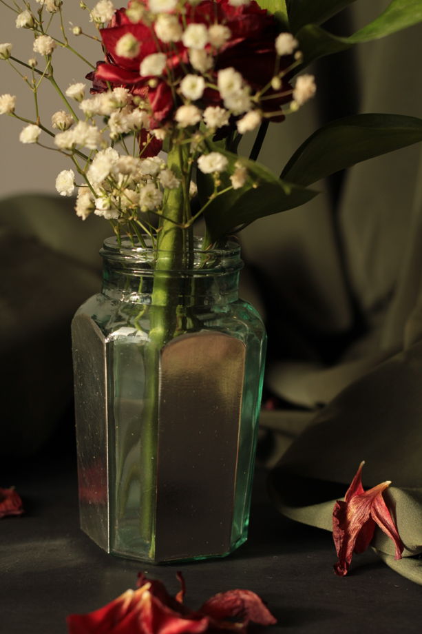 Золоченая ваза из старинной восьмигранной горчичной баночки | Bloom 147